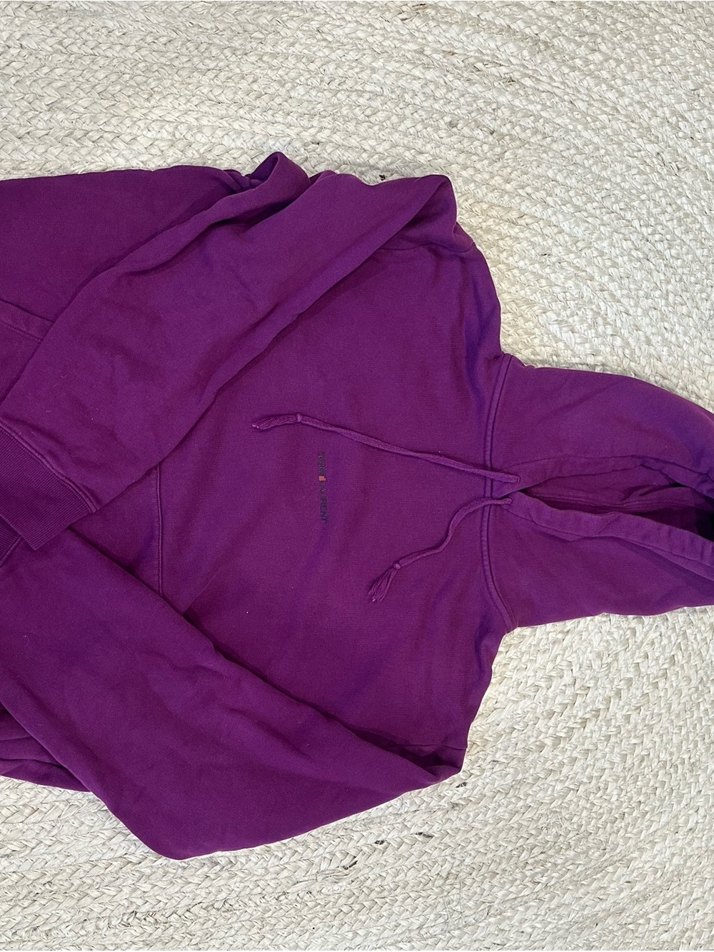 Saint Laurent Purple Logo Hoodie Sweatshirt - Picture 2 of 4